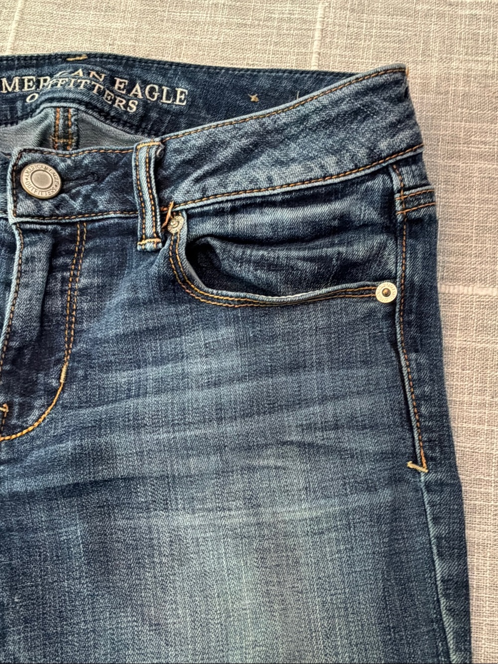 American Eagle Skinny Jeans Women 6S Blue Mid Rise Y2K Streetwear Indie Sleaze - Picture 3 of 6